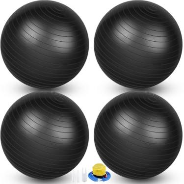Imagem de Leyndo 4 peças, bola de exercícios de ioga, pilates, gravidez, parto, fitness com bomba rápida, anti-explosão para melhorar a postura, equilíbrio, ioga, pilates, treinamento