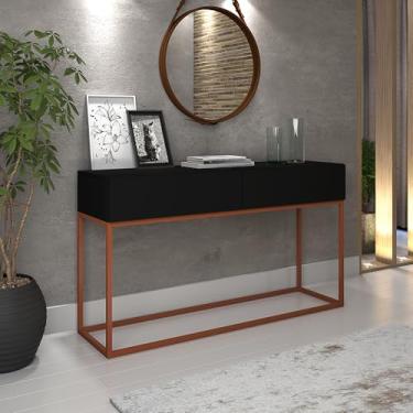 Imagem de Aparador Eros 110cm Comprimento Pés Em Metal Cobre Móvel Preto