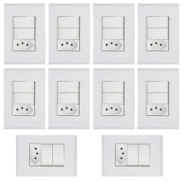 Imagem de KIT 10un 2 Interruptor + 1 Tomada 2P+T Liz 20A - Tramontina