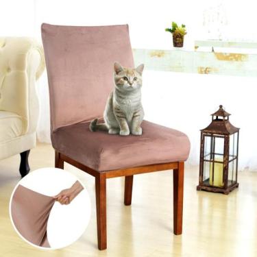 Imagem de Kit 12 Capas De Cadeiras Jantar Suede Cobre Exclusiva - Charme do Deta