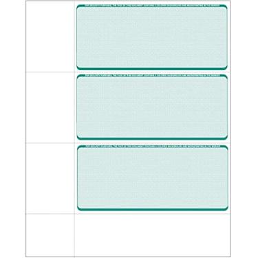 Imagem de Papel de verificação de computador - Carteira pessoal em branco verifica 3 em uma página - Compatível com Versa Check, QuickBooks, Quicken e qualquer impressora a laser (50 folhas/150 cheques, diamante verde)
