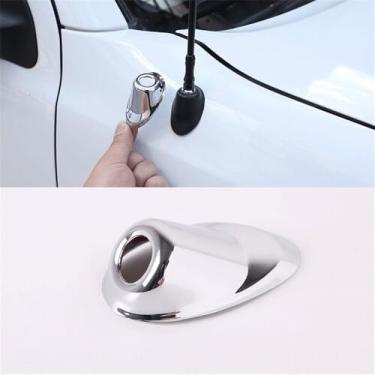 Imagem de Capa de moldagem de base de antena de carro ABS cromada adequada para Toyot-a Tacoma 2011 2012 2013 2014 2015 ornamento de antena automotiva Beze