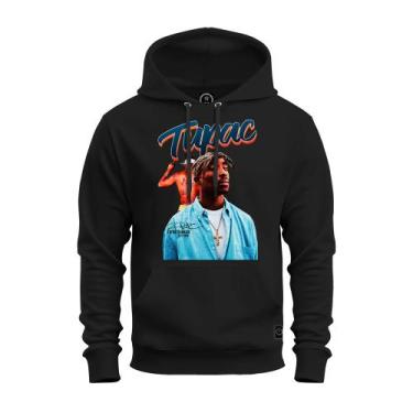 Imagem de Moletom Premium Algodão Unissex Blusa De Frio Bolso e Capuz Tupac Shak