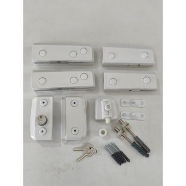 Imagem de Kit 08 porta pivotante dupla em vidro temperado HELA (Branco)