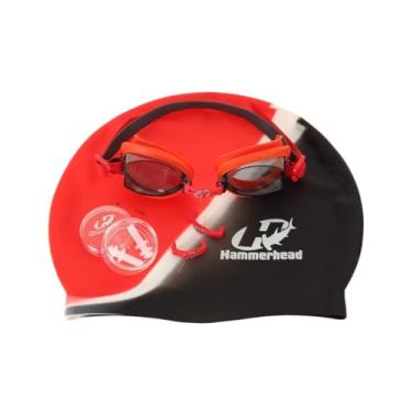 Imagem de Kit para Natação F. Scherer Set, Unissex, Hammerhead, Fumê/Vermelho-cinza escuro, Tam Único