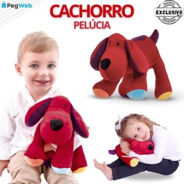 Imagem de Cachorrinho Pelúcia Infantil Macio Antialérgico Fofinho Greg Vermelho 