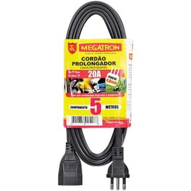 Imagem de Cabo Prolongador PP 3x2,5mm 5 Metros Preto 414 - Megatron - Megatron