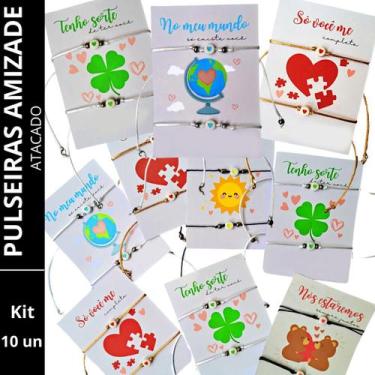 Imagem de Pulseira Amizade Dupla Com Cartao Personalizado Kit Atacado - VON