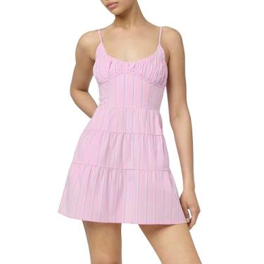 Imagem de florence by mills Vestido feminino Villa Collection popeline em camadas, Listra de pétala de rosa, M