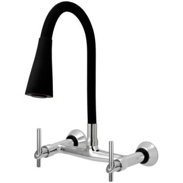 Imagem de Torneira Misturador Gourmet Flexível Cone Preto Parede - Furkin, Volan