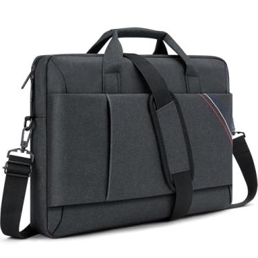 Imagem de MicaYoung Bolsa de laptop de 15 de 15,6 polegadas de 40,6 cm, bolsa mensageiro de ombro, bolsa de transporte compatível com notebook Dell HP Thinkpad, Chromebook, laptop, jogos, cinza escuro