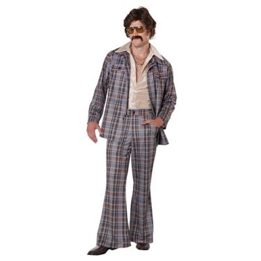 Imagem de 3 Piece 70's Plaid Leisure Suit Men's Costume | 70's Costumes X-Large Multi