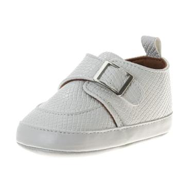 Imagem de Josmo Tênis unissex para bebês meninos e meninas sem cadarço para primeira caminhada (tamanho 2-4 infantil), Branco, 17