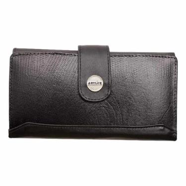 Imagem de Carteira Feminina de Couro Artlux 075, Preto