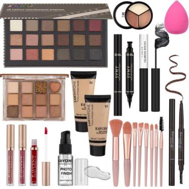 Imagem de Kit de maquiagem KAVCENT para mulheres adolescentes com base de sombra