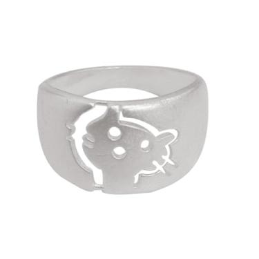 Imagem de OIDIMS Aliança de casamento aberta de gatinho fofo para mulheres, adorável chique, gatinho, animal de estimação, envoltório de dedo, anel de declaração de eternidade, minimalista, joia de amizade para