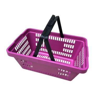 Imagem de Kit 3 Cesta de Mercado Compra Supermercado Cestinha Conveniência e Lojas, Organizadora Multiuso Reforçadas(Rosa)