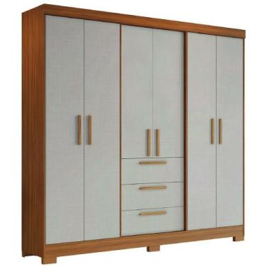 Imagem de Guarda Roupas Casal 6 Portas 3 Gavetas Croácia Madeirado / Off White N