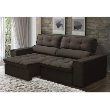 Imagem de Sofá Retrátil e Reclinável 3 Lugares 180cm Marrom