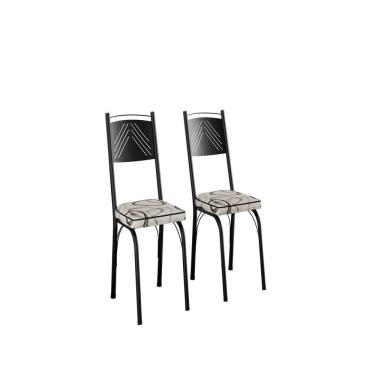 Imagem de Kit com Duas Cadeiras de Cozinha 92cm Preto/Cedro