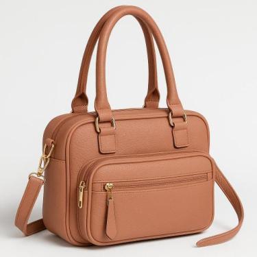 Imagem de Bolsa Feminina Couro Ombro Tiracolo Preta Média Casual Moda! - Outra, 