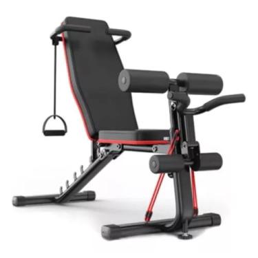Imagem de Banco de Musculação Multifuncional Dobrável – Reclinável com Extensor de Pernas, Até 130kg – Ajustável para Supino e Abdominal