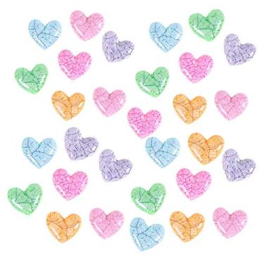 Imagem de Pacote com 30 berloques de geleca em forma de coração de resina com botões de contas de argila de polímero para acessórios de cabelo de fadas em miniatura de jardim faça você mesmo scrapbook capa de telefone joia para fazer decoração de casa, crackle, 1