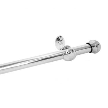 Imagem de Varão Simples para Cortina de 2 Metros 19mm - Prata - Borda Bordados E