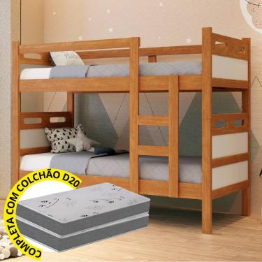 Imagem de Beliche Solteiro Barreto Lonçarcci Reforçada Grade Colchões D20 Bordado