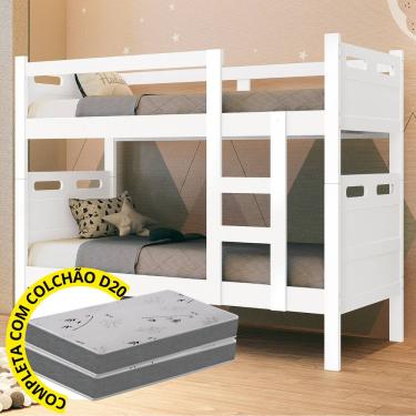 Imagem de Beliche Solteiro Barreto Lonçarcci Reforçada Grade Colchões D20 Bordado