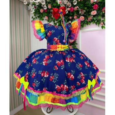 Imagem de Vestido Junino Banana Club Luxo Forro Kids, 6, Lucky point
