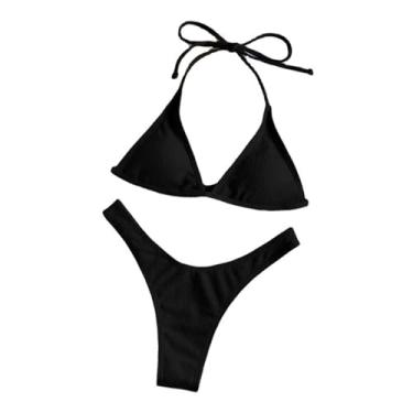 Imagem de APLVFFZH Conjunto de biquíni feminino, roupa de banho, roupa de praia para clubes, salões, piscinas, festas na praia, M