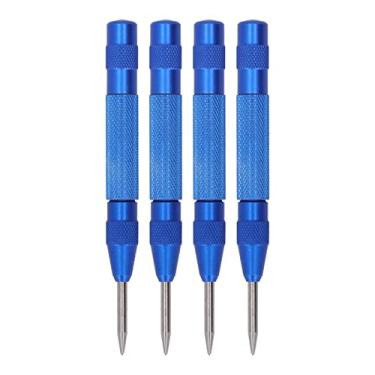 Imagem de Punto central do Munefe, punção central com mola, punção central automática adequada para manutenção de instalação (4pcs 5in) (Blue)