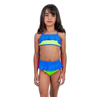 Imagem de Biquíni Infantil Com Babado Poliamida Proteção UV De Amarrar - HYPE MO