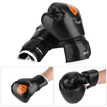 Imagem de Luvas de Boxe para Crianças, Luvas de Boxe Criança Boxe Luta Muay Thai Sparring Perfuração pontapé Boxe Luta Luvas de Saco de Areia (luvas pretas palmas pretas)