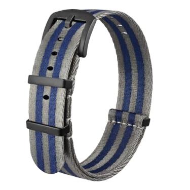 Imagem de Anbeer Pulseira de relógio de nylon de substituição de nylon balístico militar de 18 mm, 20 mm, 22 mm, com fivela de aço inoxidável para homens e mulheres, 22mm, Sem Pedra Preciosa