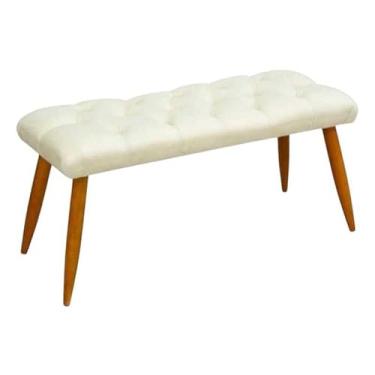 Imagem de Banqueta Premium 70x35 cm – Estofado Capitonê (Branco)