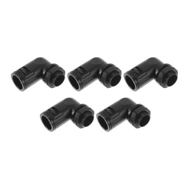 Imagem de VekAuto Prensa-cabos M18x1,5 15,8 mm / 0,62" 90 graus Junta de fole PA6 Nylon Preto 5 peças