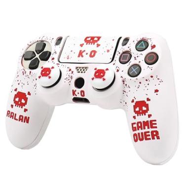 Imagem de RALAN Capa de controle Pixelated Skull Design com 2 alças de polegar compatível com PS4/Playstation 4 Slim/Pro Controller