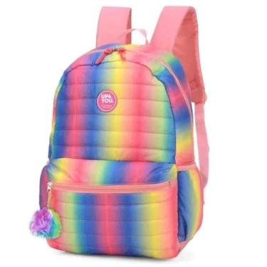 Imagem de Mochila Costas Juvenil Escolar Notebook Arco Iris Up4You - Luxcel