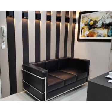 Imagem de SOFA LE CORBUSIER 3 LUG PRETO couro - Mobilias Design