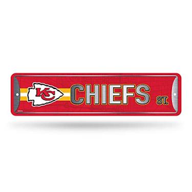 Imagem de Rico Industries Placa de rua de metal NFL Kansas City Chiefs (10 cm x 38 cm) – Ótima para decoração de casa, quarto, caverna masculina