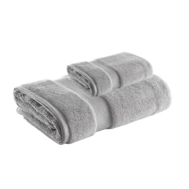 Imagem de Jogo de Toalha de Banho e Rosto Super Soft Zero Twist, 2 pe�as, Algod�o, Toque Macio, 500g/m�, Altihaus, Alta Absor��o, Durabilidade (Cinza)