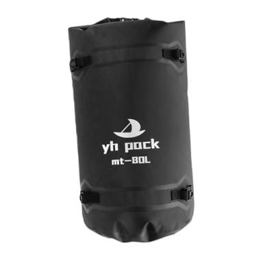 Imagem de Aymzbd Bolsa seca à prova d'água para homens e mulheres, bolsa traseira para motocicleta, grande capacidade de armazenamento para natação, Preto 80l