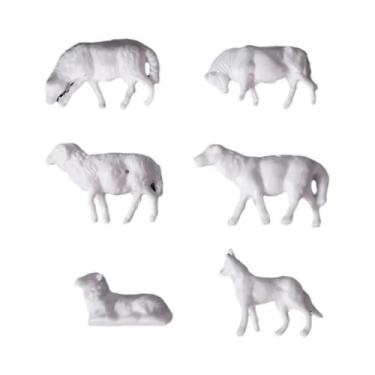 Imagem de Conjunto De Modelo De Brinquedo Animal De Ovelha Branca, 10 Peças, Pai