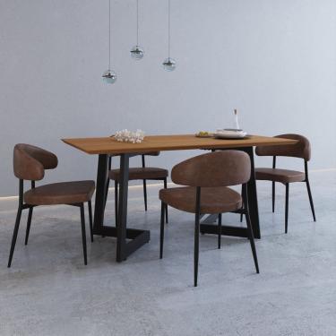 Imagem de Conjunto para Cozinha com 4 Cadeiras Toronto Whisky/Mel/Preto