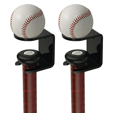 Imagem de Cosmos 2 Peças De Suporte Acrílico Para Taco Beisebol E Softball, Parede Exibição Vertical Bolas Em Casa, Estádio Vestiário (Preto Sólido)