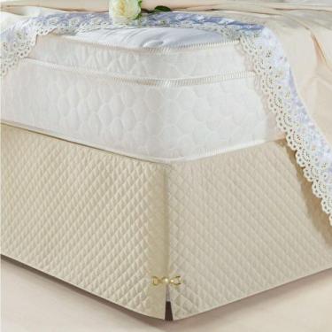 Imagem de Saia Para Cama Box Casal Padrão Veneza 1 Peça Bege - DECORATIVA ENXOVA