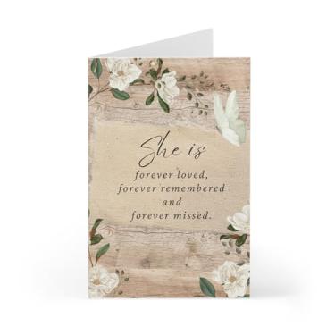 Imagem de Prezzeluna In Memory of Loved One Card – She Is Forever Loved Sympathy Card – Cartão comemorativo 5x7 com envelope