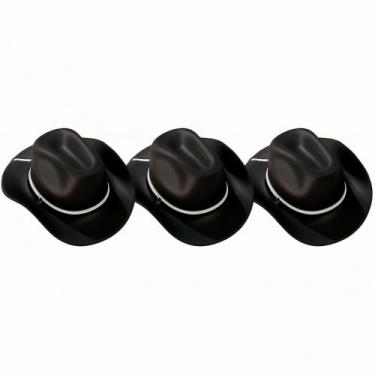 Imagem de Kit 3 Chapéu Cowboy em E.V.A - Festas e Fantasias, Preto